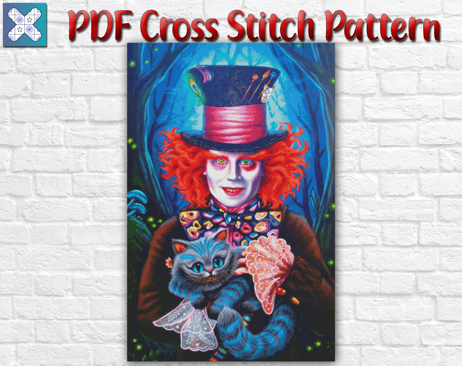 Disney Alice In Wonderland Cross Stitch Pattern Mad Hatter Cross Stitch Pattern