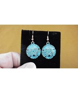 (ee805-1) copper 3/4&quot; diameter Sand dollar dangle earrings sea shell jew... - $231.05 MXN