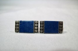 Vintage Sterling Silver Blue Lapis Earrings K412 - $44.55