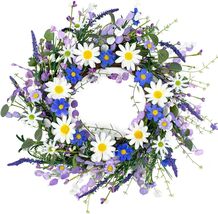 18-Inch Handmade Spring Floral Wreath - Rustic Farmhouse Beauty for Doors - $35.59