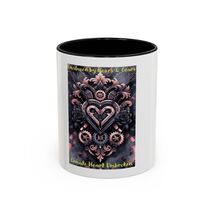 Ornate Heart Pattern Accent Mug 11oz 15oz Decorative Filigree Heart - $18.79+