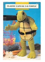 Plastic Canvas 3-D Turtle Pattern Instructions Finished Size 12&quot; Tall  - $12.00
