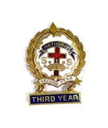 METHODIST Little&#39;s System SUNDAY SCHOOL PIN 3 YEAR AWARD - Very Nice Con... - $19.59