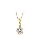 Crystals From Swarovski Heart&#39;s Embrace Necklace 14K Gold Overlay 18 Inch - £27.99 GBP