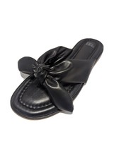 Time And True  Black Flip Flop  Bow Sandal Womens Size 7 Flats Comfort S... - £11.53 GBP