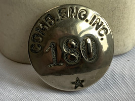 Vtg Comb Eng Inc Employee ID Badge #180 Pin Advertising Metal Pinback - £23.75 GBP
