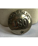 Vtg Comb Eng Inc Employee ID Badge #180 Pin Advertising Metal Pinback - £23.75 GBP