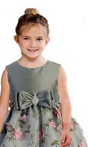 Posh Silver/Pink Floral Embroidered Flower Girl Holiday Dress, Crayon Kids USA - £35.23 GBP+