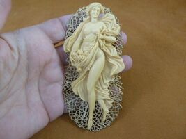 CXL1-1) XL full body Angel Woman CAMEO resin brass Pin Pendant brooch or... - $67.19
