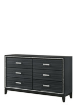 63 Inch Black Solid and Manufactured Wood Six Drawer Double Dresser - $14,424.61 MXN