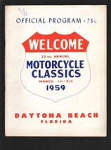 Daytona Beach Motorcycle AMA  Road  &amp; Beach Race Program3/1959-Racing on the ... - £163.00 GBP