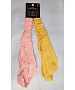 Nollia Ladies Criss Cross Elastic Stretch Headbands 2 Pack Yellow Pink G... - $18.37