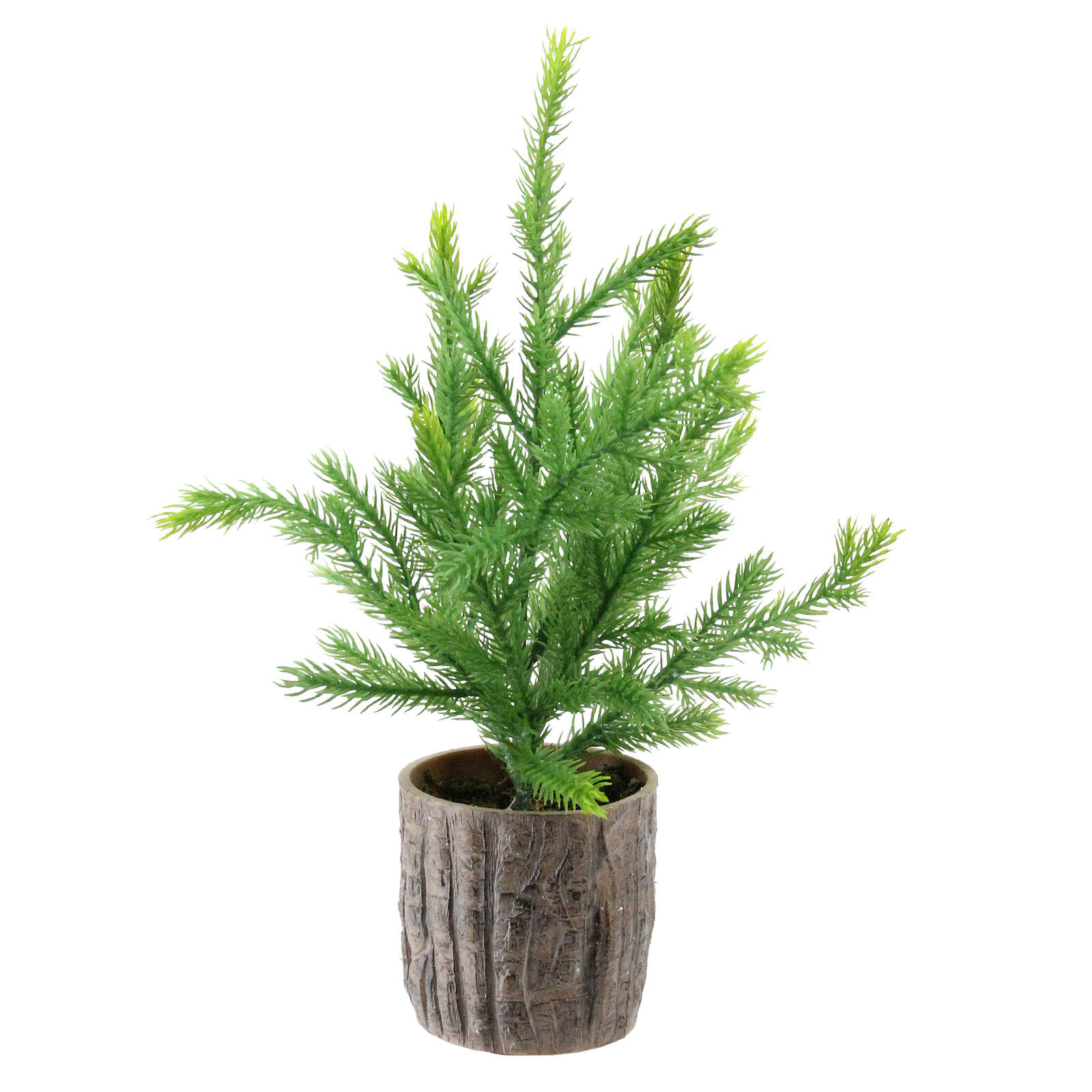 US Seller 12&quot; Artificial Pine Christmas Tree In Faux Wooden Pot Fast Shi... - $38.98