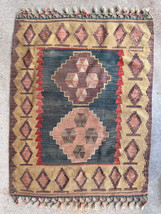 Geometric Design Hand-Woven Kilim 3X4 Tribal Multicolored Turkish Rug Carpet - £47.79 GBP