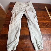 Fried Denim Cargo Jogger Pants Men's 32x30 Beige Khaki Stretch Tapered - $22.77