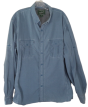 Vintage Woolrich Copen Mens XL Button Up Down Long Sleeve Shirt Blue Roll Sleeve - £14.51 GBP