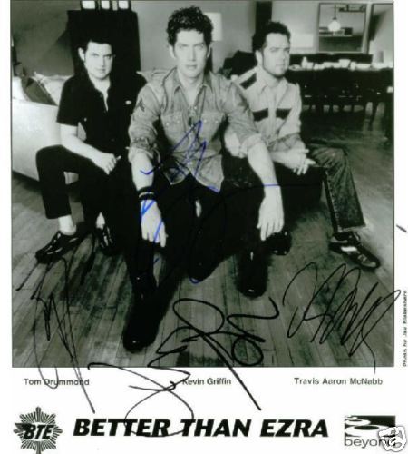 Primary image for BETTER THAN EZRA SIGNED AUTOGRAPH 8X10 RP PHOTO ALL3 KEVIN GRIFFIN TOM DRUMMON +