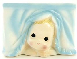 Vintage Ceramic Planter Baby Boy Nursery Japan Adorable  - £21.22 GBP