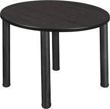 Regency Kee 36&quot; Round Breakroom Ash Grey/Black Break Room Tables - £224.68 GBP