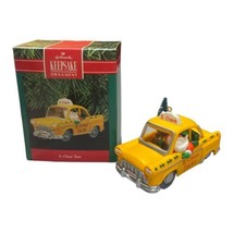 Vintage 1990 Hallmark Keepsake Ornament S. Claus Taxi Yellow Taxi Cab - £6.25 GBP