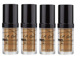 4 Pack LA Girl PRO Coverage Foundation HD Illuminating Longwear GLM651 BRONZE - £16.77 GBP