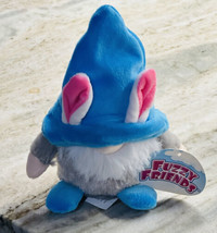 Fuzzy Friend 6” Gnome Bunny Ears Plush Stuffed Animal Toy Blue &amp; Grey - £14.14 GBP