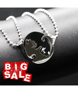 Halloween Cat Necklaces Pendants for Men &amp;Women Couple Necklace Stainles... - $302.68 MXN