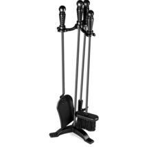 Durable Cast Iron Fire Tools with Stand - Complete Fireplace Tool Set fo... - $92.02