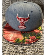 Chicago Bulls Windy City New Era 9FIFTY Strapback Hat Floral Brim Denim ... - $21.88 CAD