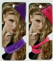Scunci Hot Streaks 18&quot; Clip On Faux Hair 2 Colors Purple &amp; Pink New - £7.59 GBP