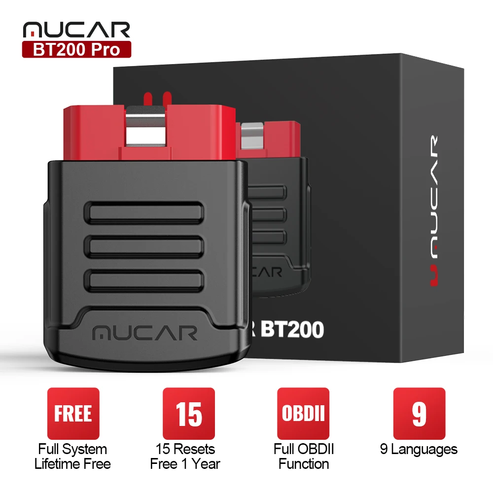 MUCAR BT200 PRO OBD2 Scanner for Cars Full System Free Lifetime 15 Reset Free Di - $182.00