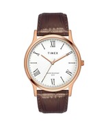 TIMEX Men&#39;s Analog White Dial Coloured Quartz Watch, Round Dial Rose Gol... - $95.50 CAD