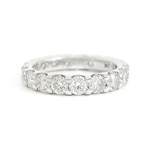 Round Diamond Eternity Ring Wedding Band Anniversary 14K White Gold, 2.73 CTW - £4,543.87 GBP