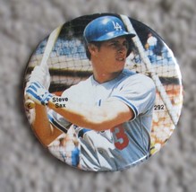 1980s STEVE SAX Los Angeles Dodgers 3&quot; Diameter MLB Pinback Button #292 - £7.05 GBP