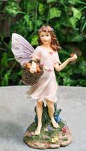 Enchanted Garden Butterfly Fairy With Floral Laurel And Apple Basket Fig... - $465.81 MXN