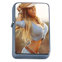 Pin Up Cowgirls D6 Flip Top Oil Lighter Wind Resistant - £11.83 GBP