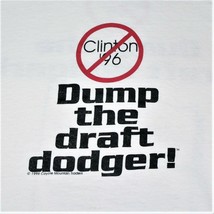 VINTAGE ORIGINAL &#39;90s BILL CLINTON T-SHIRT DRAFT DODGER ~ XXL / 2XL ~ PO... - $49.01