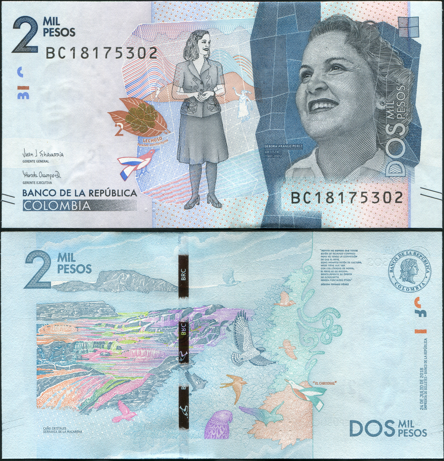 Colombia. Banknote 2000 pesos. 24.07.2018 (2019). Unc. Paper. Cat# P.458d