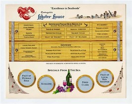 Castagnola&#39;s Lobster House Postcard Menu Mailer Southern California 1970&#39;s - £17.40 GBP
