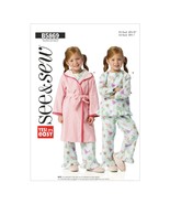 BUTTERICK PATTERNS B5869 Toddlers&#39; Robe/Belt/Top and Pants Sewing Templa... - $10.77
