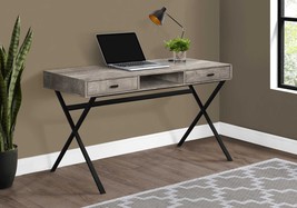 47" Taupe and Black Computer Desk With Two Drawers - $7,919.03 MXN