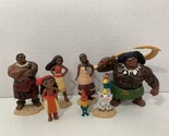 Disney Moana misc. action figure lot play set small figurines Maui Pua H... - $19.79