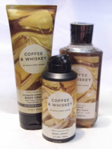 COFFEE &amp; WHISKEY Men&#39;s Bath &amp; Body Work Shower Gel/Body Cream &amp; Body Spray - £35.76 GBP