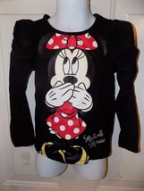 H&amp;M Disney Minnie Mouse Black Long Sleeve Shirt Size 2/4 Girl&#39;s EUC - £11.05 GBP