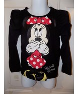 H&amp;M Disney Minnie Mouse Black Long Sleeve Shirt Size 2/4 Girl&#39;s EUC - £10.89 GBP