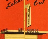 Lydroy&#39;s 81 Grill Menu Our Latch String Is Out So Broadway Wichita Kansa... - $126.72