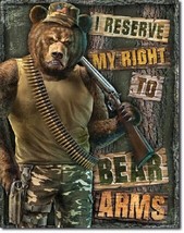 My Right To Bear Arms  America Pride Grizzly Tread On Me Wall Decor Metal Sign - £12.60 GBP