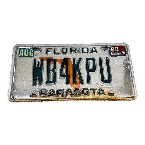 Vintage 1989 Florida Sarasota Collectible License Plate WEB4PKU Personal... - $19.62