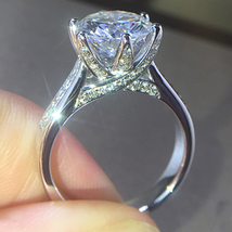 Gorgeous 2.55 CT Round Moissanite Solitaire Engagement Ring 14k White Gold Over - £85.56 GBP