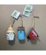 Midwest Ornaments Blue White Red  NWT Birdhouse Hanging Christmas  Lot of 3 - $22.28